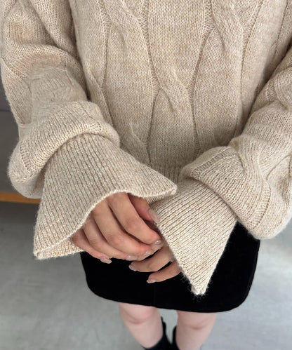 麻花糖果色針織衫