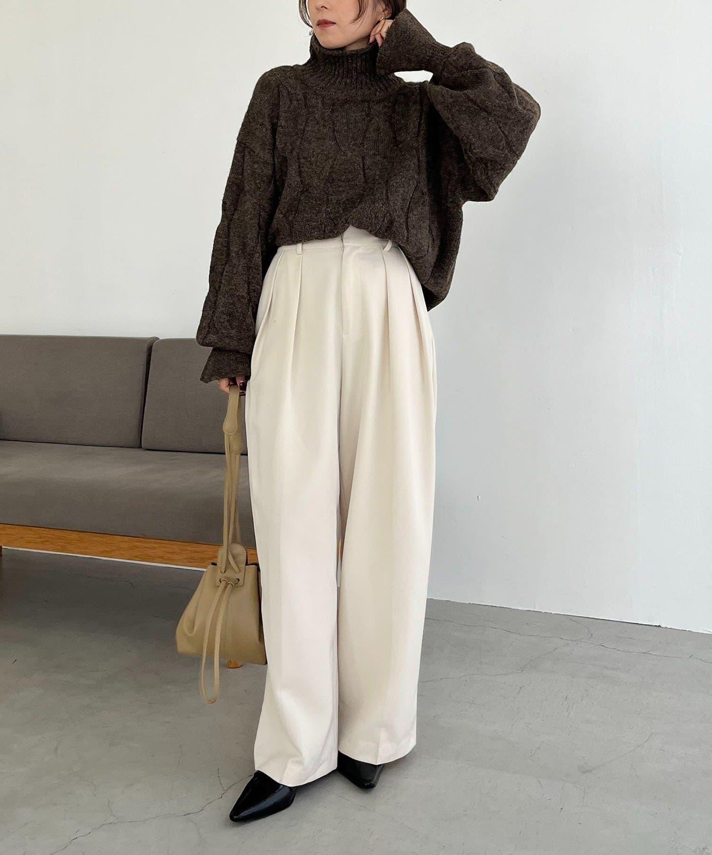 麻花糖果色針織衫