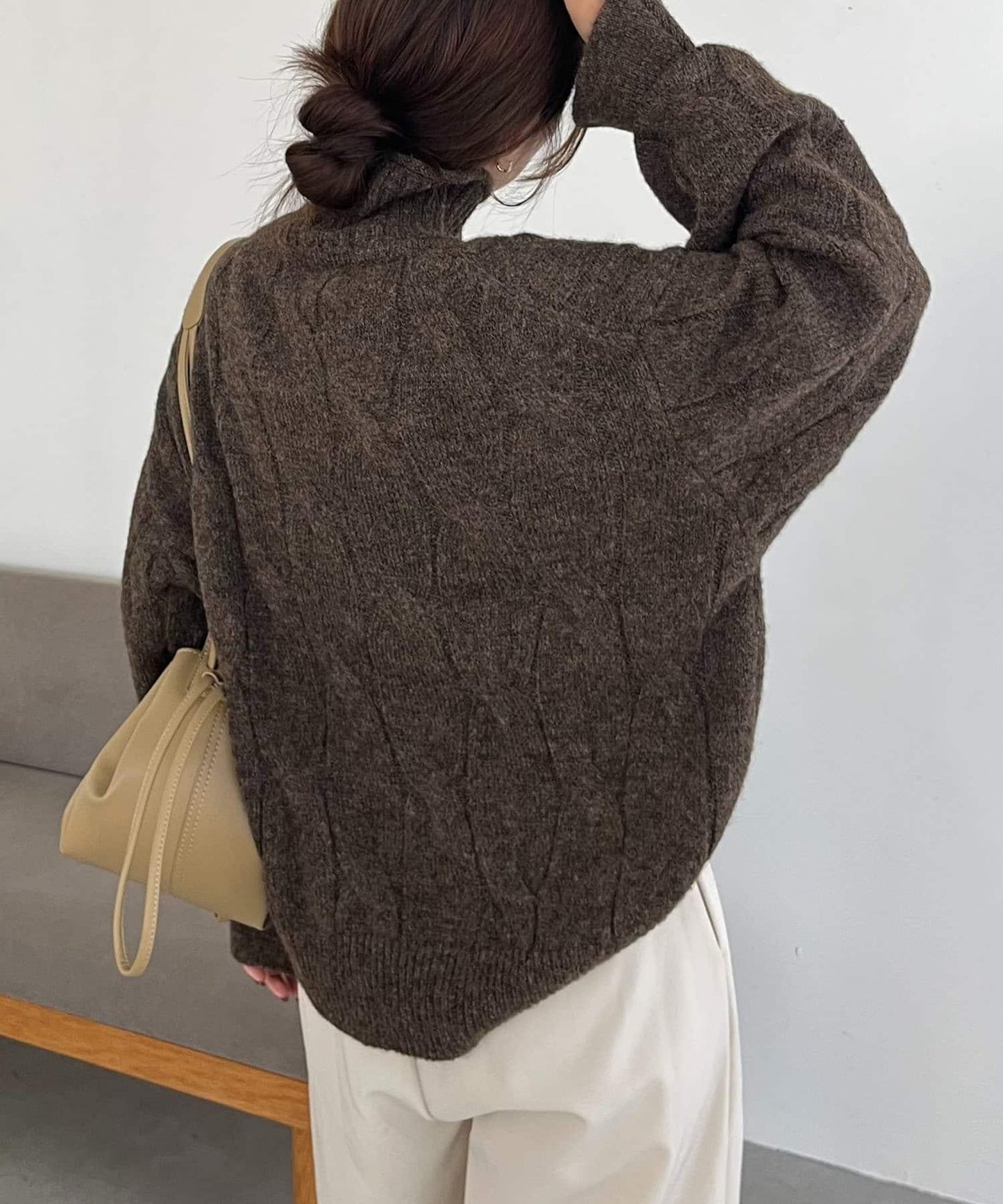 麻花糖果色針織衫