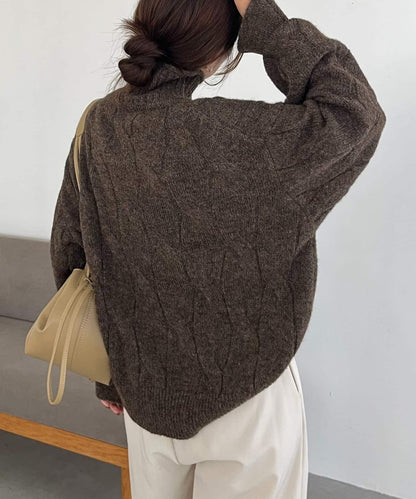 麻花糖果色針織衫