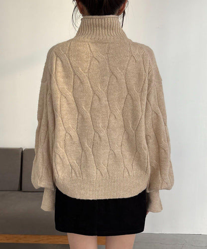 麻花糖果色針織衫