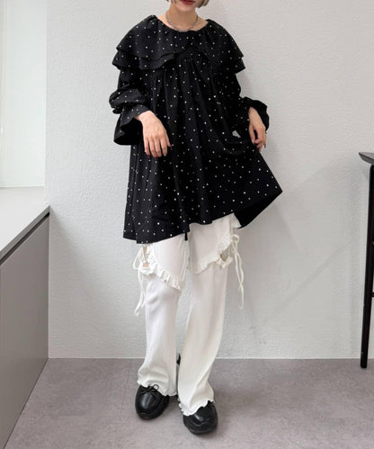 【w closet】蝴蝶結荷葉邊褲