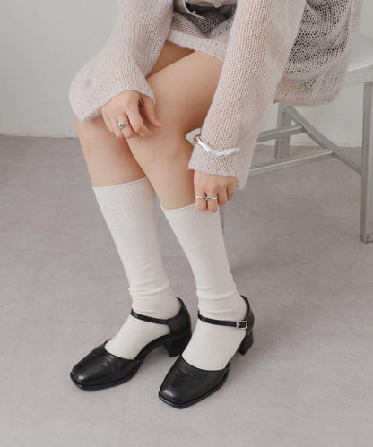 方頭帶扣高跟鞋