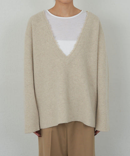 【HERITANOVUM】V領針織長款上衣