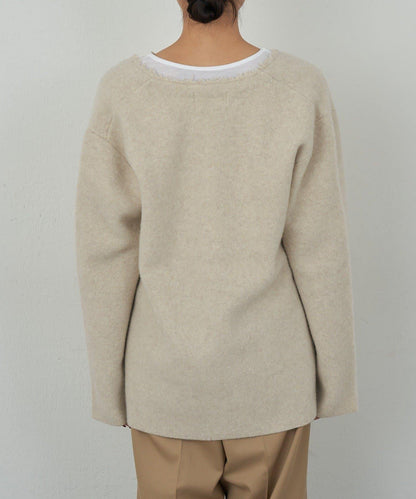 【HERITANOVUM】V領針織長款上衣