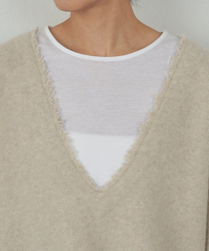【HERITANOVUM】V領針織長款上衣
