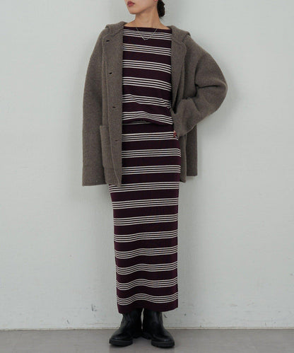 【可手洗】【HERITANOVUM】條紋針織連衣裙