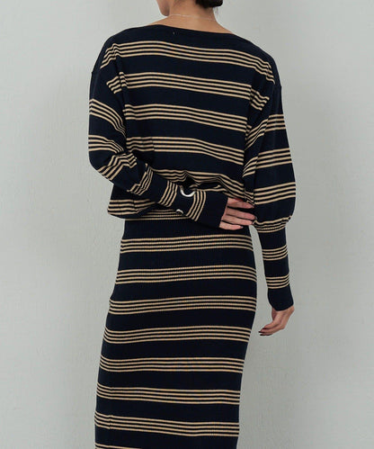 【可手洗】【HERITANOVUM】條紋針織連衣裙