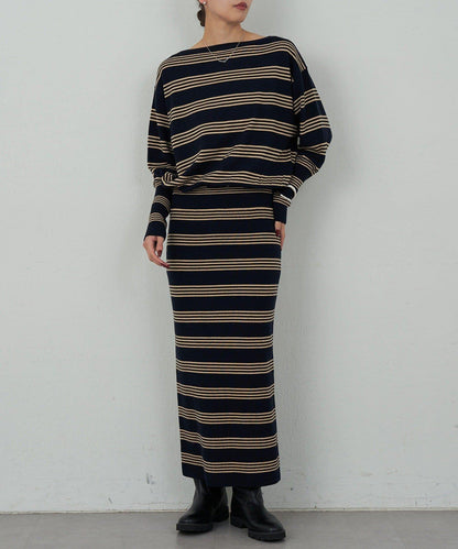 【可手洗】【HERITANOVUM】條紋針織連衣裙