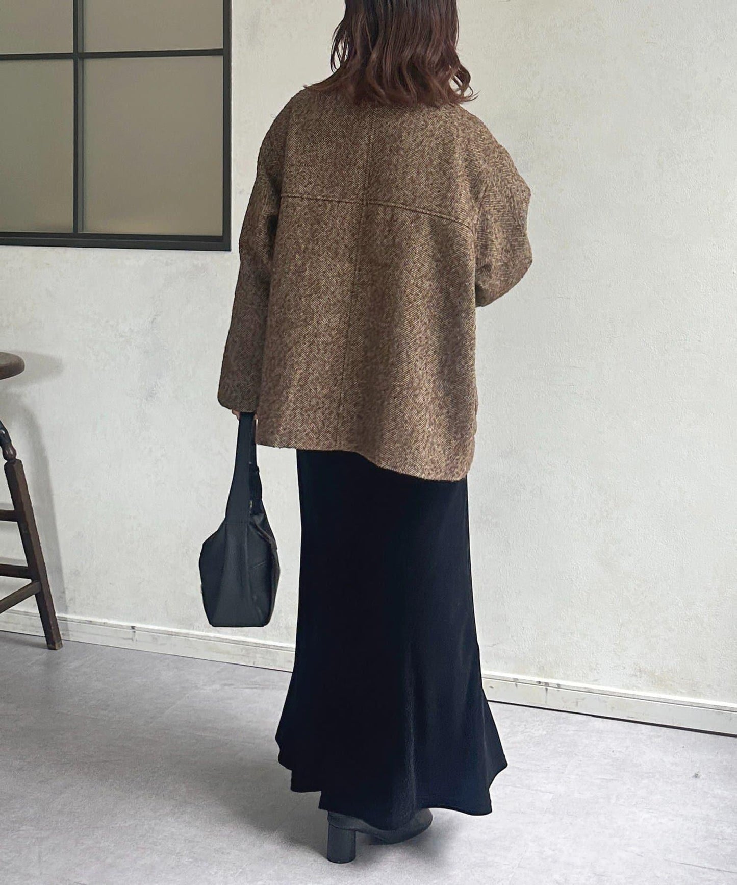 雜色人字紋滾邊連體衣