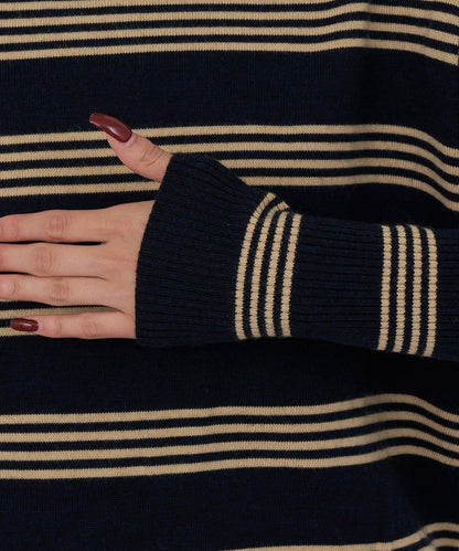 【可手洗】【HERITANOVUM】條紋針織連衣裙