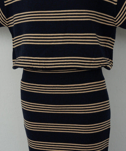 【可手洗】【HERITANOVUM】條紋針織連衣裙