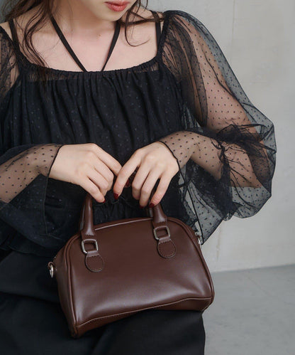 荷葉邊薄紗拼接繫帶連衣裙套裝