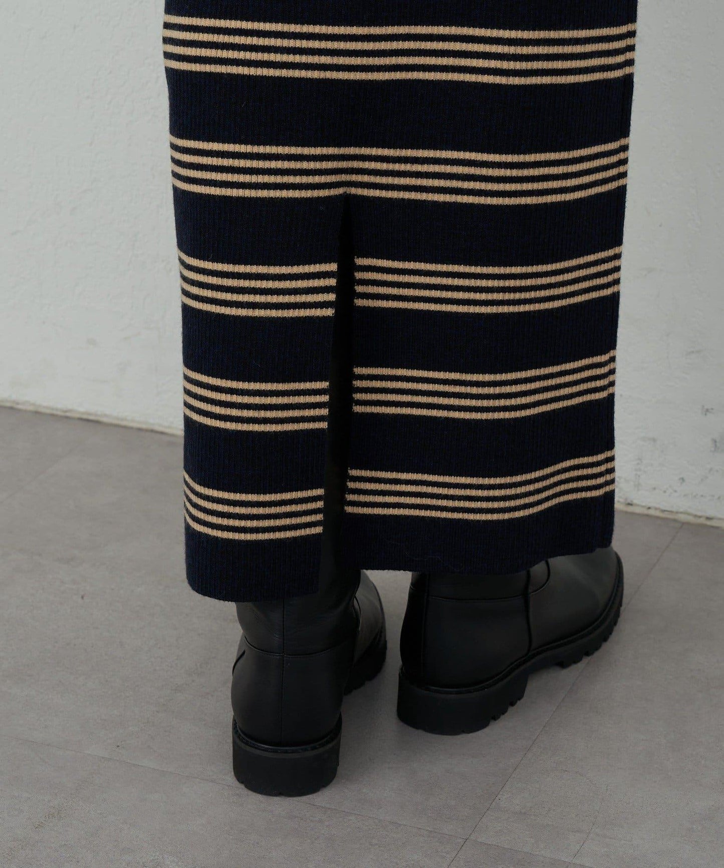 【可手洗】【HERITANOVUM】條紋針織連衣裙