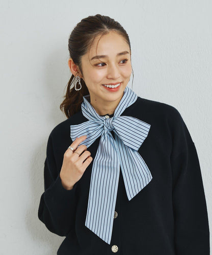 2WAY蕾絲領蝴蝶結針織開衫