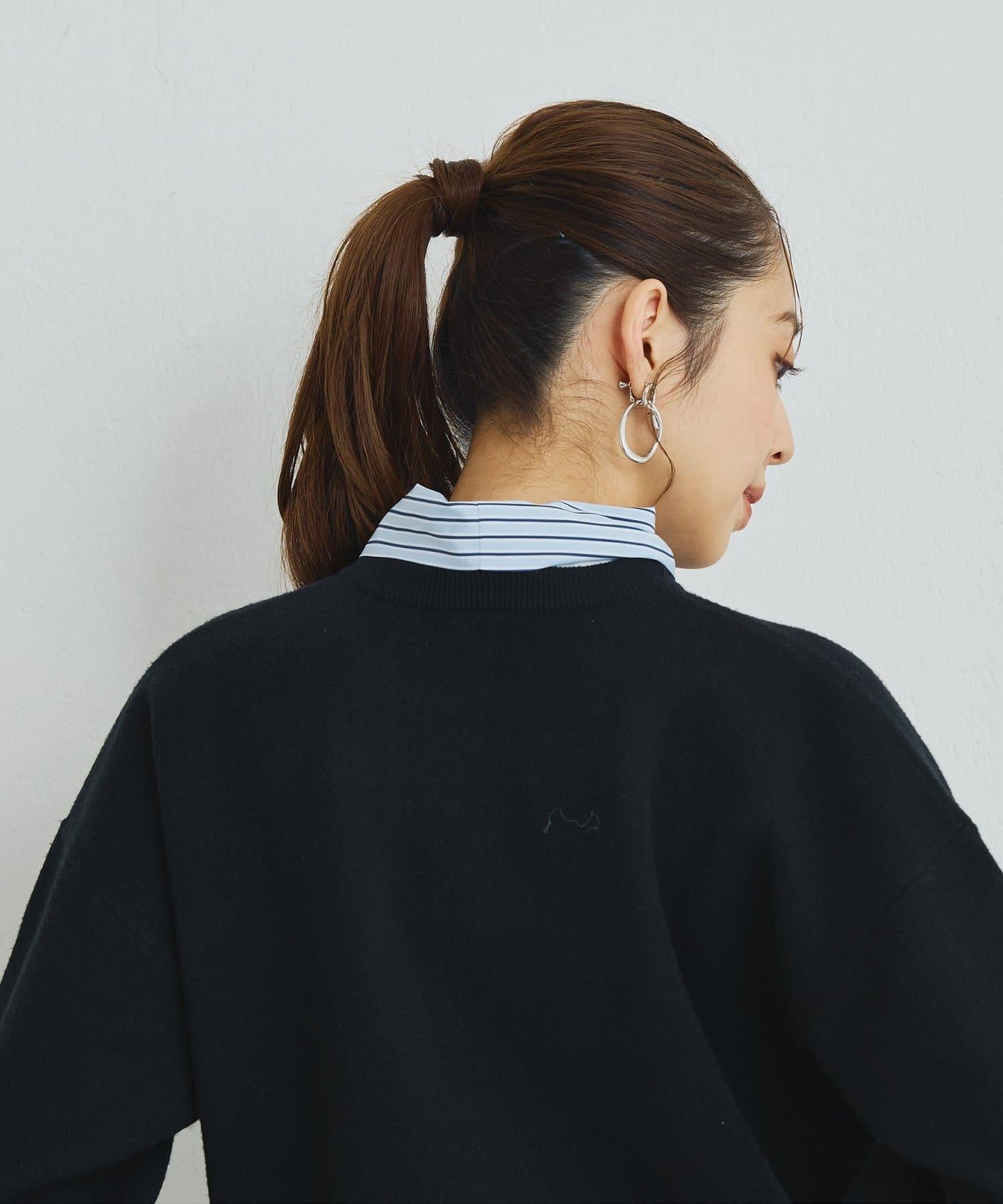 2WAY蕾絲領蝴蝶結針織開衫