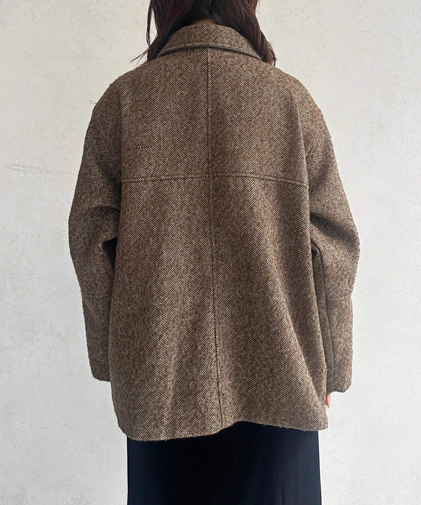 雜色人字紋滾邊連體衣