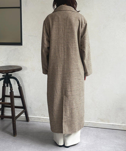 格紋長款大衣