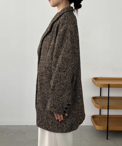 粗花呢裁縫風半身大衣