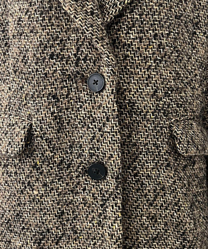 粗花呢裁縫風半身大衣