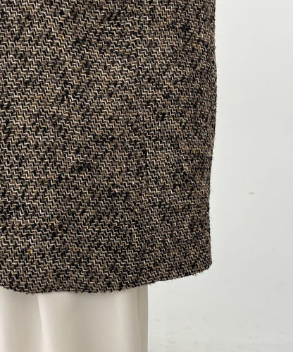 粗花呢裁縫風半身大衣