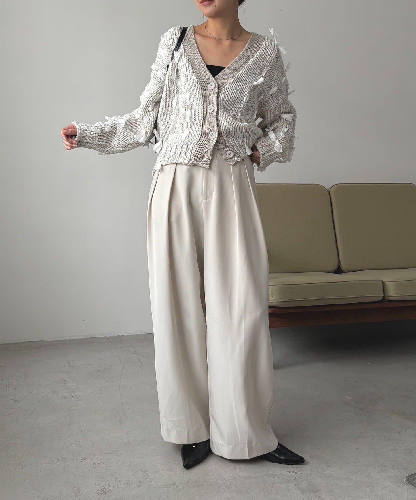 蝴蝶結針織開衫