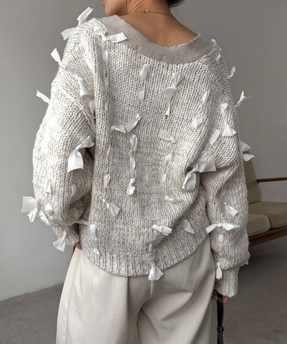 蝴蝶結針織開衫