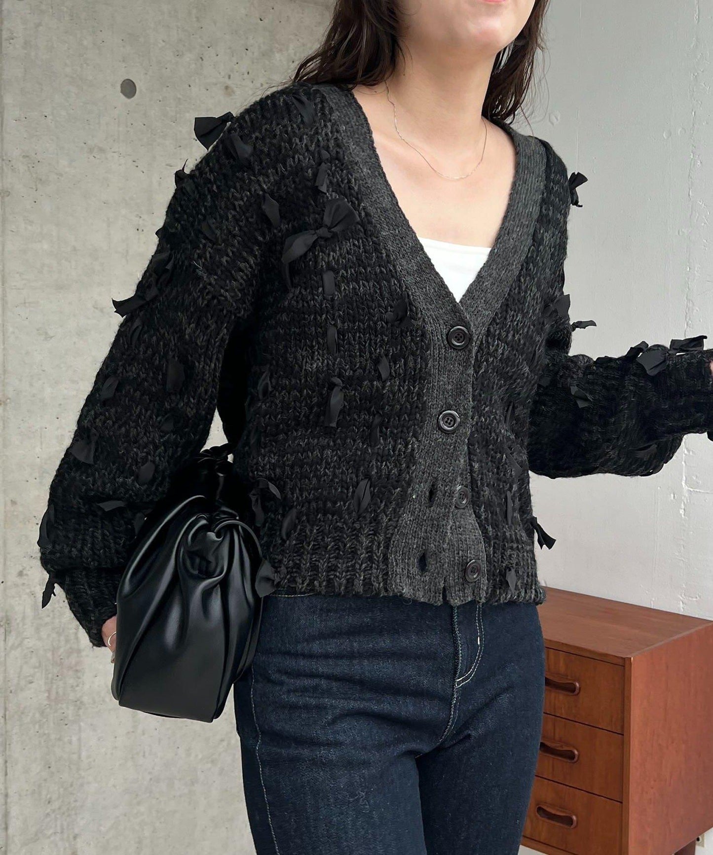 蝴蝶結針織開衫