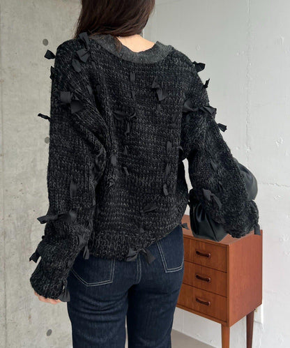 蝴蝶結針織開衫