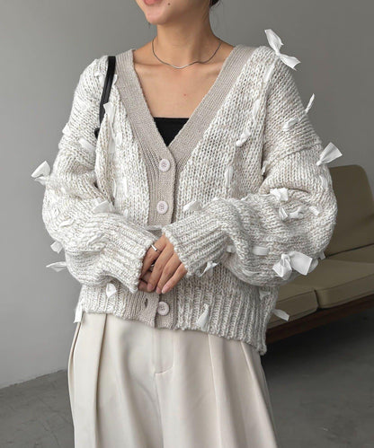 蝴蝶結針織開衫