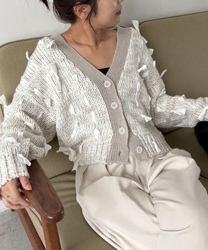 蝴蝶結針織開衫