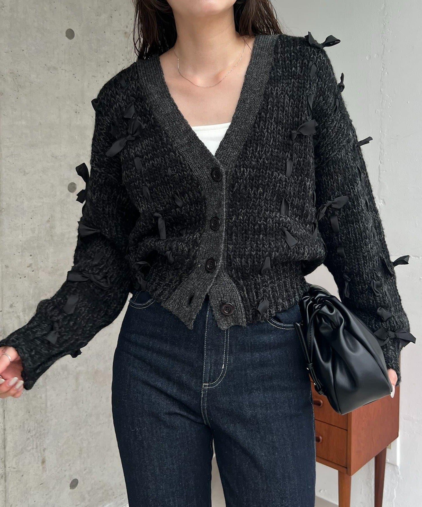 蝴蝶結針織開衫