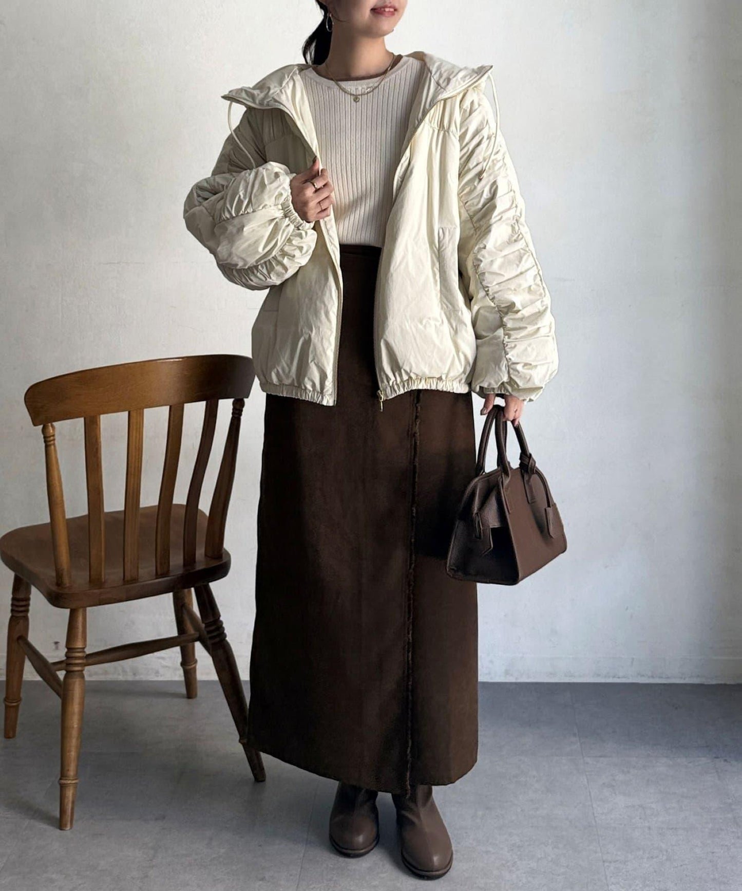 層疊褶皺羽絨服
