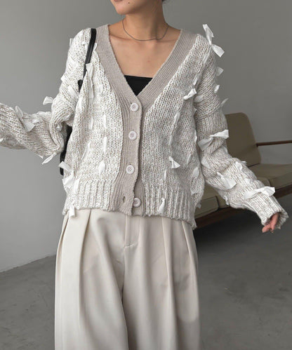 蝴蝶結針織開衫