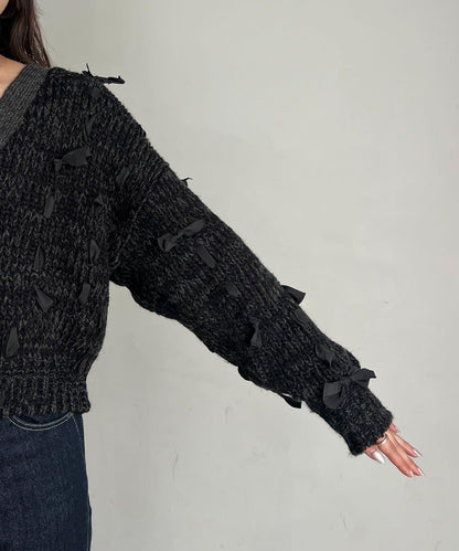 蝴蝶結針織開衫