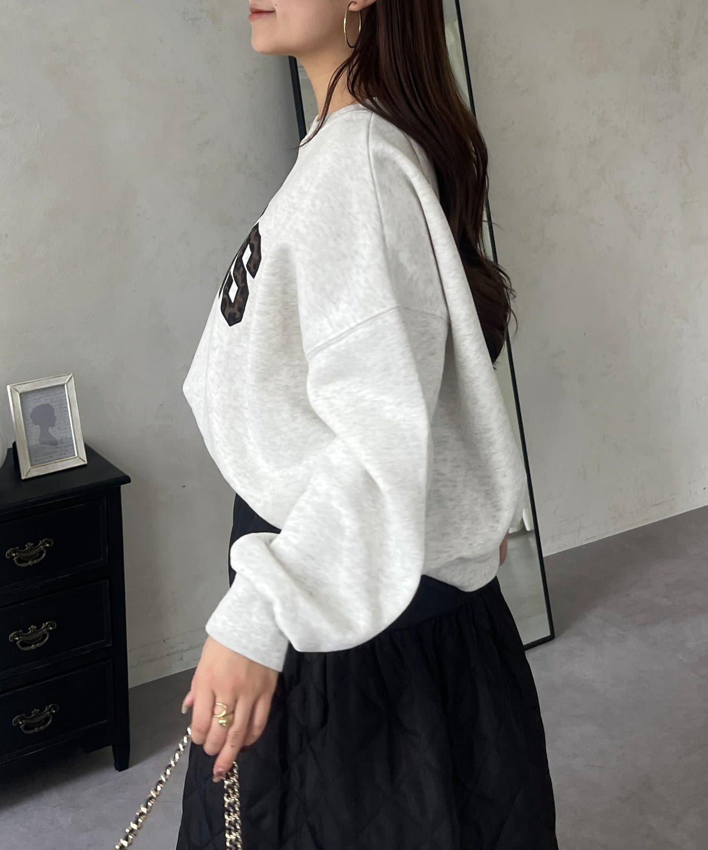 PARIS豹紋標誌加絨衛衣