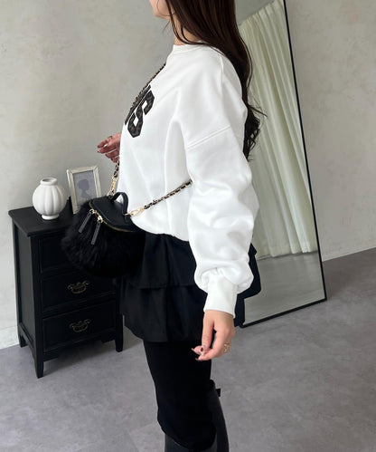 PARIS豹紋標誌加絨衛衣