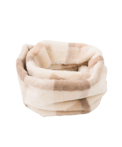 チェックフェイクファースヌード