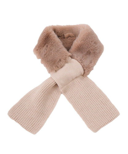 フェイクファーニットティペットマフラー