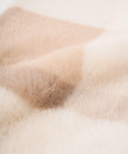 チェックフェイクファースヌード