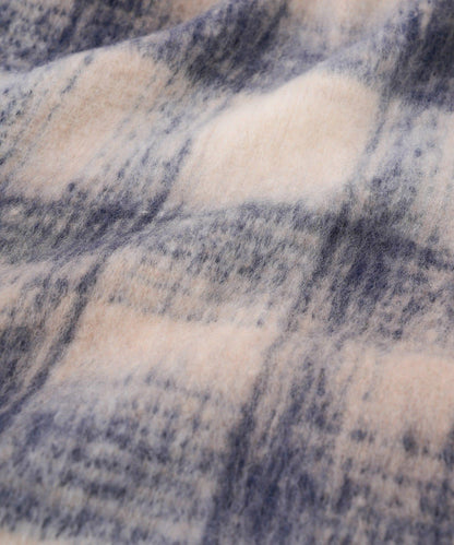 フリンジボリュームチェックマフラー