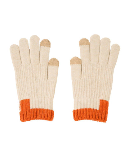スマホ対応バイカラーニット手袋