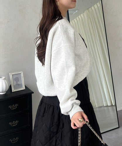 PARIS豹紋標誌加絨衛衣