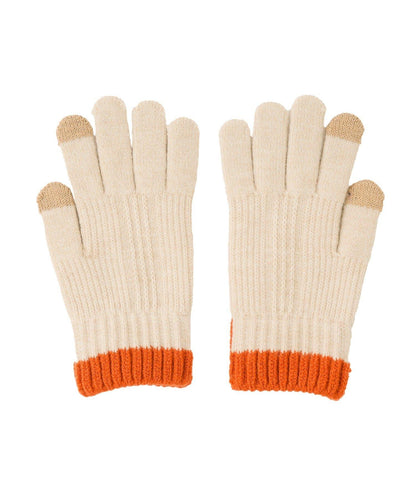 スマホ対応バイカラーニット手袋