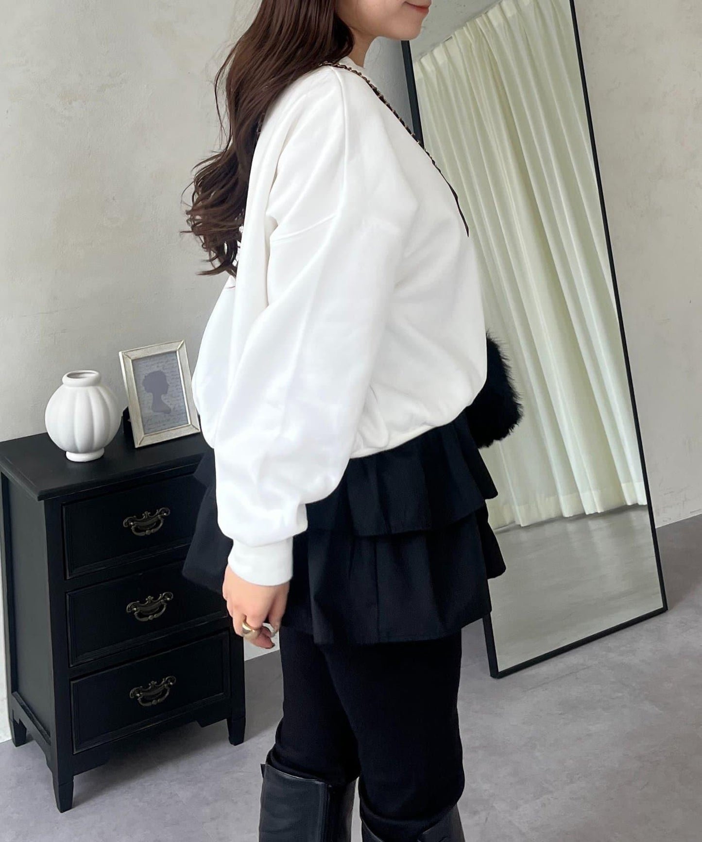 PARIS豹紋標誌加絨衛衣