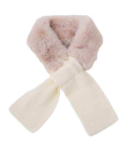 フェイクファーニットティペットマフラー