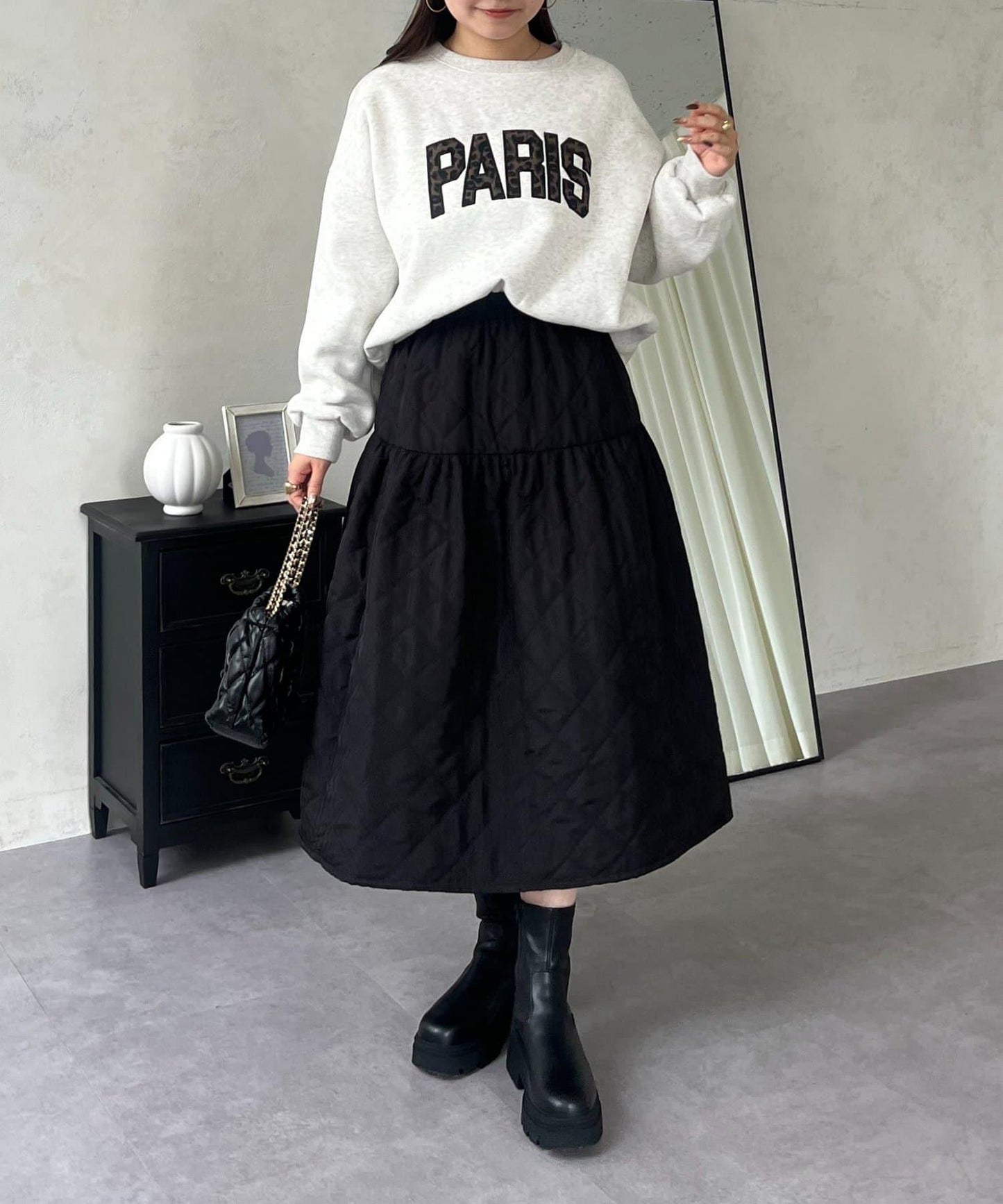 PARIS豹紋標誌加絨衛衣