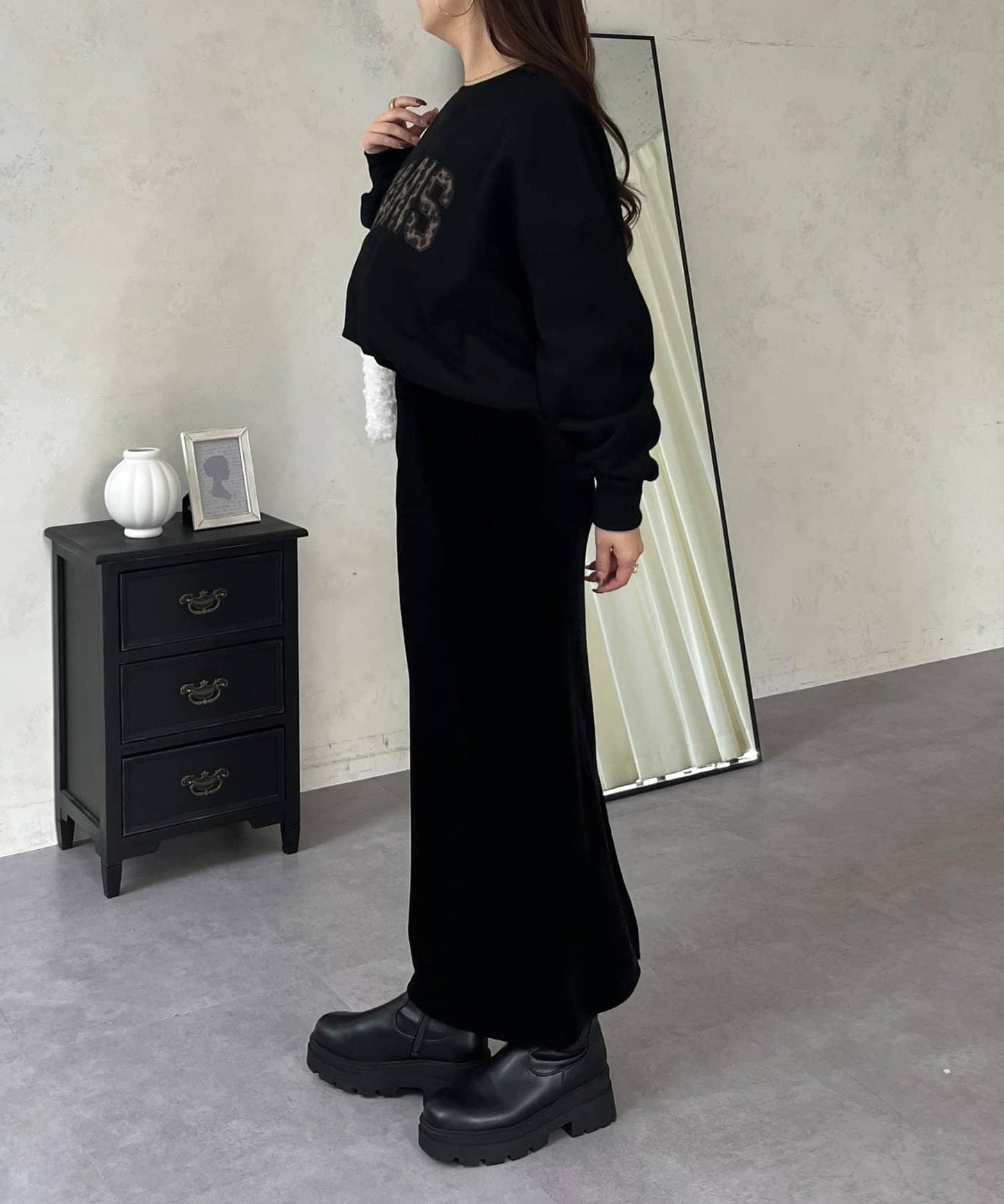 PARIS豹紋標誌加絨衛衣