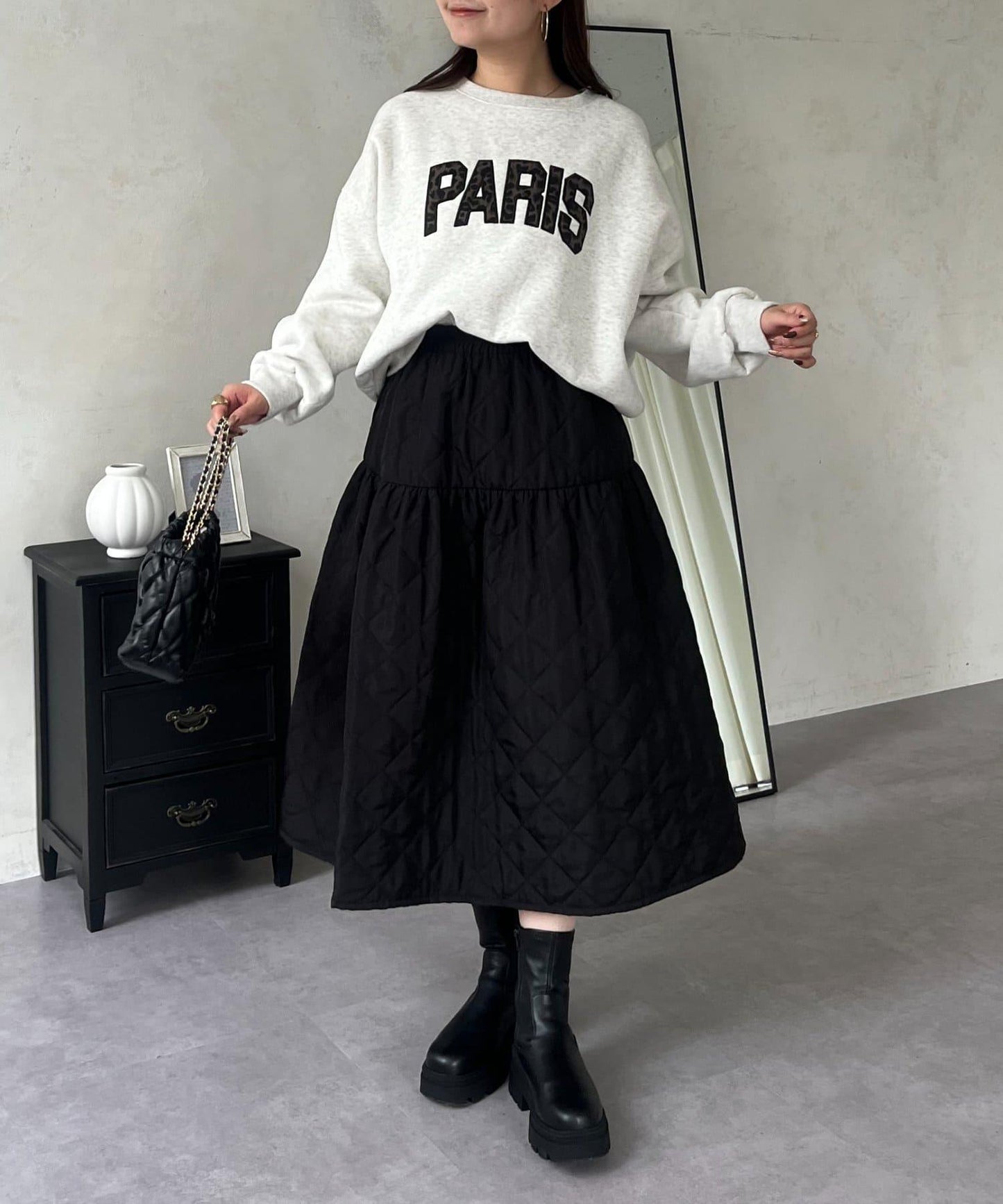 PARIS豹紋標誌加絨衛衣