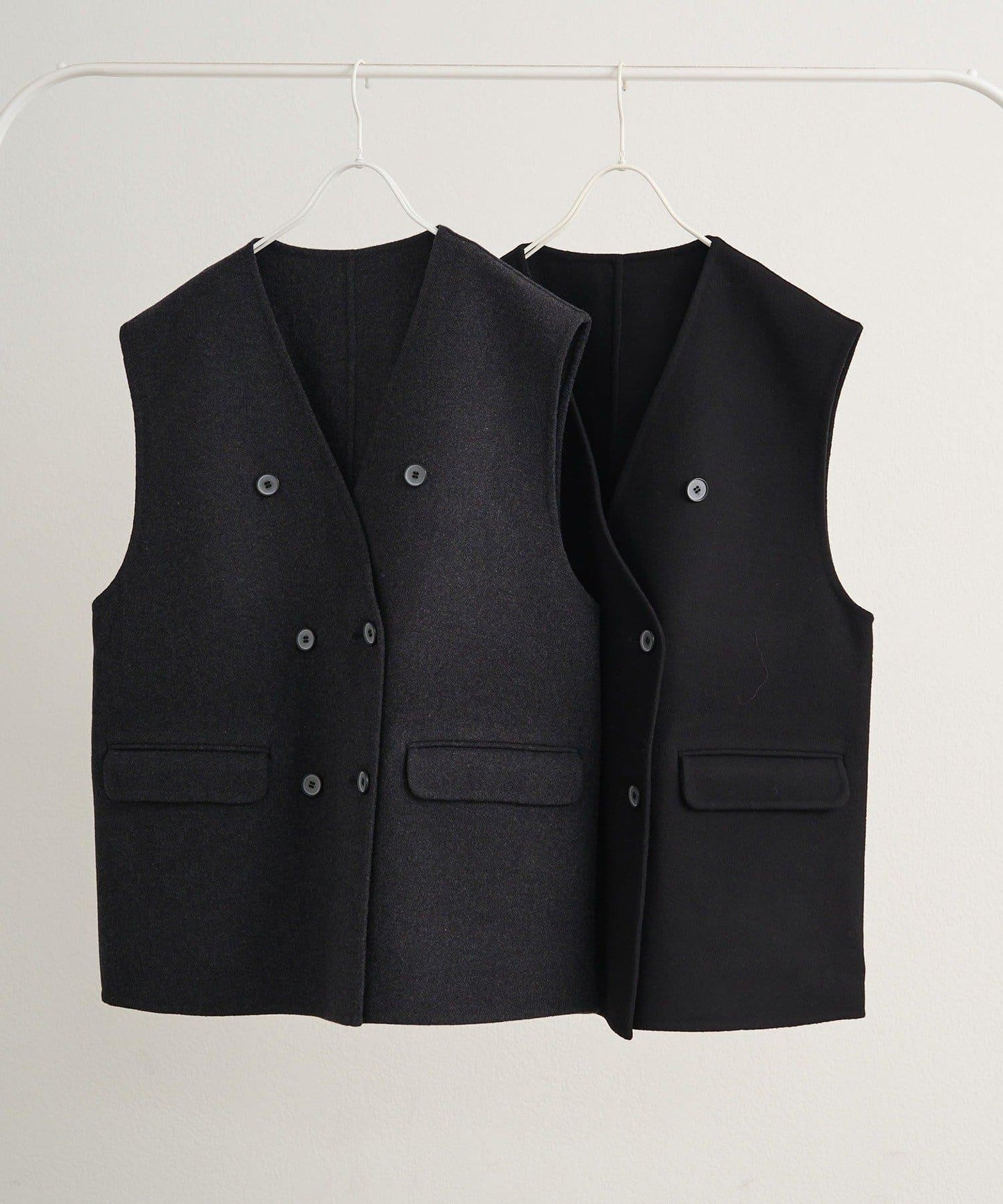 手工風羊毛混紡馬甲背心